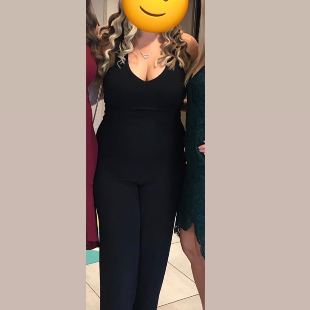 Boutique Halter Black Long Pants Romper - Size L